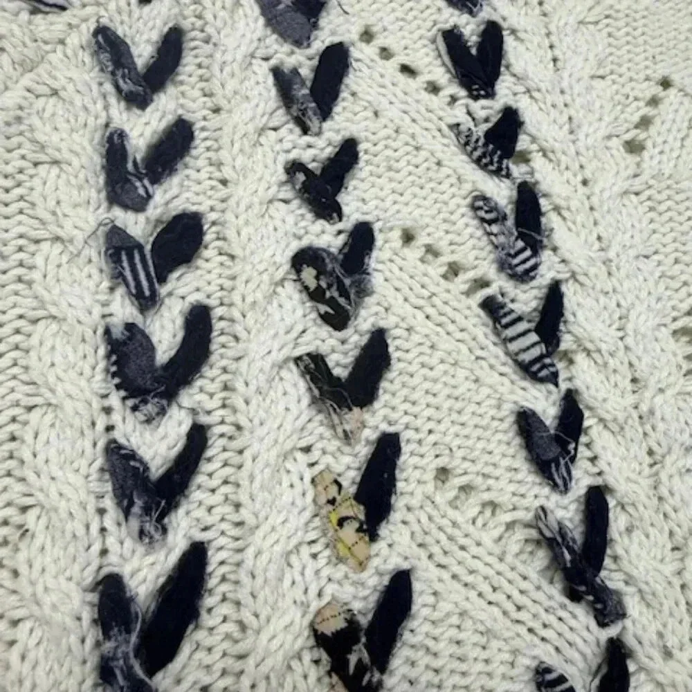 Knitted & Knotted Ribboned Cables Sweater Medium Cable Knit Ribbon Anthropologie - Picture 11 of 11